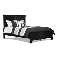 Furniture Tamarack Contemporary Solid Wood 5/0 Q Panel Bed in Black