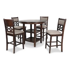 Furniture Mitchell 5-Piece Transitional Wood Counter Set in Cherry