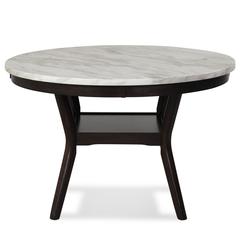 Furniture Celeste Faux Marble & Wood Dining Table in Espresso