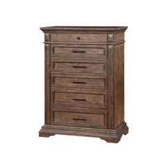 Furniture Mar Vista Solid Wood 6-Drawer Chest in Brushed Walnut