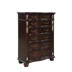 Furniture Maximus Solid Wood 6-Drawer Chest in Madeira