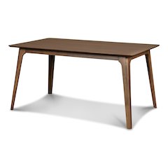 Furniture Oscar 59" Solid Wood Retangular Dining Table in Walnut