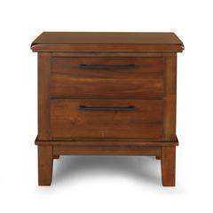 Furniture Cagney Solid Wood 2-Drawer Nightstand in Chestnut Brown