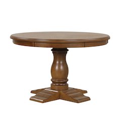 5-Piece Wood Dining Set in Brown and Blue