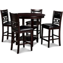 Gia 5-Piece Transitional Wood Dining Set in Ebony