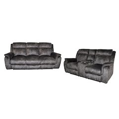 Park City 2-Piece Fabric Power Living Room Set, Slate