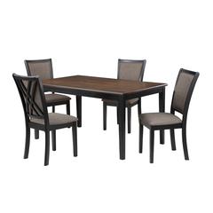 Potomac  60" Rectangle Dining Table & 4 Chairs-Brown/Black