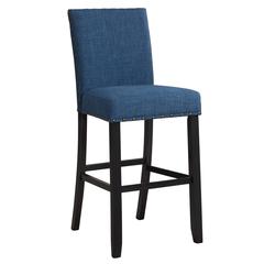 Furniture Crispin Solid Wood 29" Barstool - Marine Blue (Set of 2)