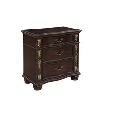 Furniture Maximus Solid Wood 3-Drawer Nightstand in Madeira