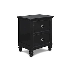 Tamarack Wood 2-Drawer Nightstand in Black