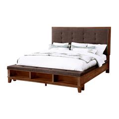 Furniture Cagney Contemporary Solid Wood 6/0 Wk Bed in Brown