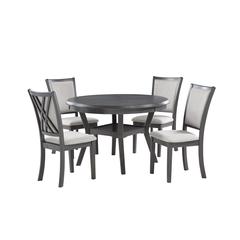 Furniture Amy 5-Piece Contemporary Wood Dining Set in Gray