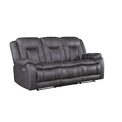 Morello Fabric Sofa with Power Footrest, Gray