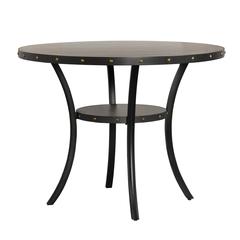 Furniture Crispin 48" Round Melamine Wood Counter Table in Gray