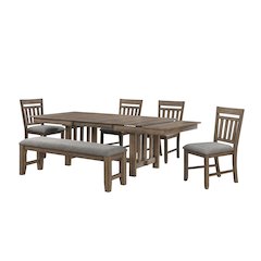 Harrisburg 6-Piece Wood Dining Set, Walnut
