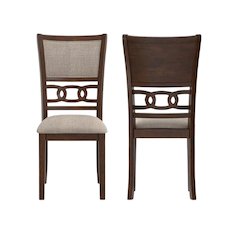 Solid Wood Dining Chairs Set of 2 Cherry Brown