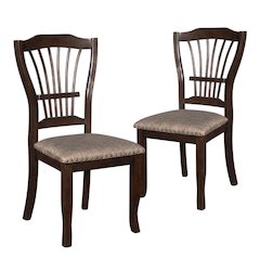Solid Wood Dining Chairs for Kitchen and Dining Room, Espresso, Set of 2