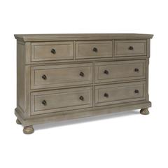 Furniture Allegra Solid Wood Engineered Wood Dresser in Pewter