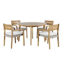 Arden 5-Piece Wood Outdoor Dining Set in Natural