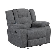 Redondo Chenille Glider Recliner with Power in Dark Gray