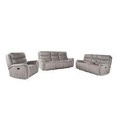 Kamari 3-Piece Fabric Manual Living Room Set, Gray