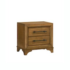 Talcott Wood 2-Drawer Nightstand in Honey/Brown