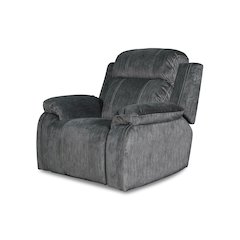 Furniture Tango Polyester Fabric Glider Recliner in Shadow Gray