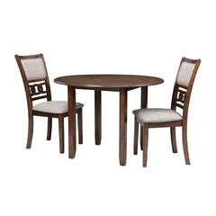 Gia 3-Piece 42" Wood Round Dining Set with 2 Chairs in Cherry