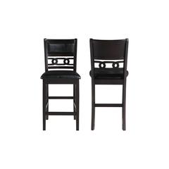 Furniture Gia Solid Wood Counter Chairs in Ebony Black (Set of 2)