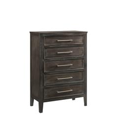 Furniture Andover Transitional Solid Wood Chest in Gray