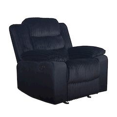 Willow Wood & Fabric Glider Recliner in Black