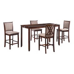 Wood Dining Table Set for 4 – Kitchen Table Chairs Set in Brown Finish
