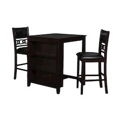 3-Piece Wood Storage Counter Set Ebony Brown