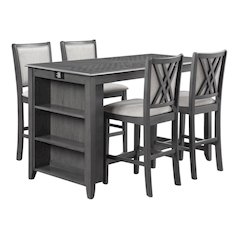 Gray Counter Height Dining Table Set for 4 – Table and Chairs Design