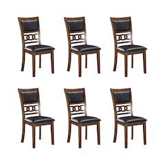 Brown Dining Room Chairs Set of 6 – Solid Wood Dining Table Seating
