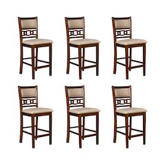 Gia Wood Counter Dining Chair in Cherry (Set of 6)