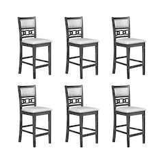 Gia Wood Counter Dining Chair in Gray (Set of 6)