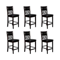 Gia Wood Counter Dining Chair in Ebony (Set of 6)