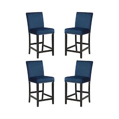 Celeste Wood Counter Chair in Blue (Set of 4)