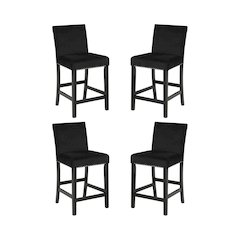 Celeste Wood Counter Chair in Black (Set of 4)
