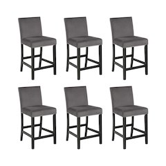 Celeste Wood Counter Chair in Gray (Set of 6)