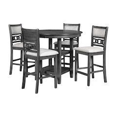 Gray Wood Dining Table Set for 4 – Kitchen Table Chairs Set of 5-pcs