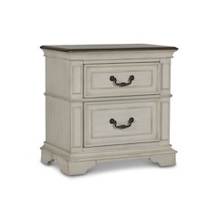 Furniture Anastasia Solid Wood Frame Nightstand in Antique White