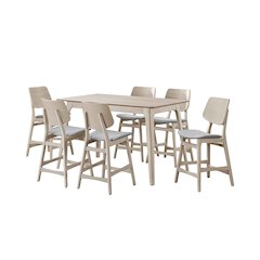 Oscar 7-piece Wood Counter Dining Set in White Ash
