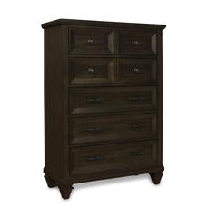 Furniture Sevilla Solid Wood 5-Drawer Chest in Walnut