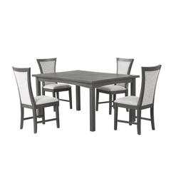 Flair  60" Dining Table & 4 Chairs (5 Pc Set)-Gray