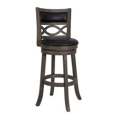 Manchester 29" Wood Bar Stool with Black PU Seat in Ant Gray