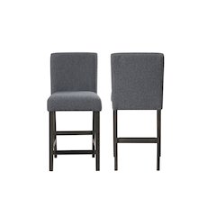 High Line Upholstered Counter Chair (Set of 2), Gray