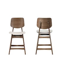 Oscar Wood Counter Dining Chairs in Walnut (Set of 2)