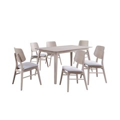 Oscar 7-piece Wood Dining Set, White Ash